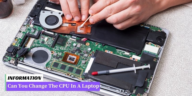 A person typing on a laptop with a request to change the CPU.