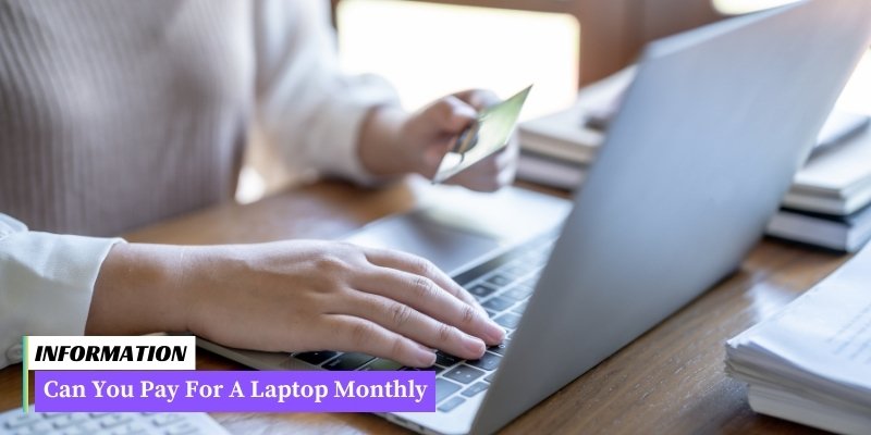 A laptop with a price tag and a calendar showing monthly payments. Affordable laptop financing options available.