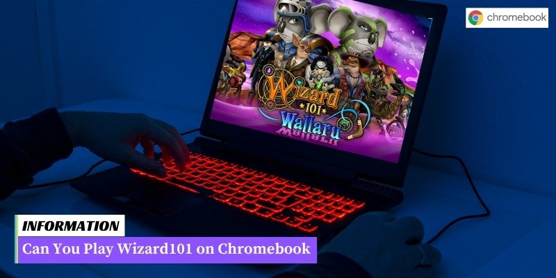 A Chromebook displaying the Wizard of Oz game interface, indicating compatibility with playing the game on Chromebook.